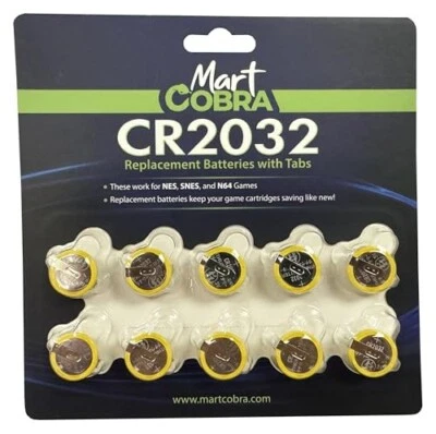 Mart Cobra - CR2032 Battery 10 Pack - Cartridge Batteries with Solder Tabs [New] - Image 1 of 4