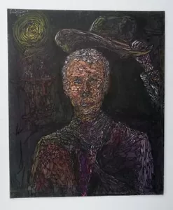 đŸ’¥original only 1 ABSTRACT HAND PAINTED on canvas art board 18 Ă— 21.5 signed - Picture 1 of 4