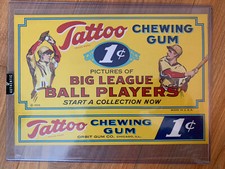 RARE 1933 R308 R305 Tattoo Orbit Baseball Card Display Poster Card