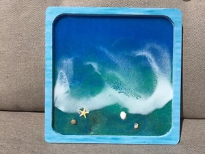 ocean beach wave Resin und Acrylfarbe Wandbild - Bild 1 von 3