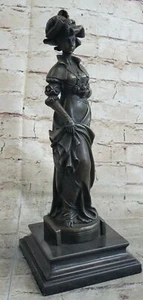 Victorian Genuine Bronze Sculptures, Classical Roman Women Flowers Sculpture NR - Picture 1 of 7