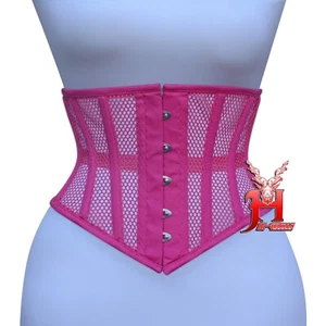 Corsetto sottoseno corsetto cotone nero rete sottobosco hot rosa mesh corsetto - Foto 1 di 6
