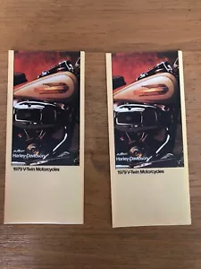1979 NOS AMF RARE VINTAGE HARLEY DAVIDSON MOTORCYCLE V-TWIN BROCHURE LOT OF 2 - Picture 1 of 4
