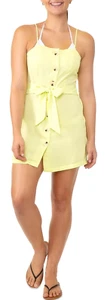 Miken SUNNY LIME Juniors' Tie-Waist Button-Front Swim Cover-up Dress, US Small - Picture 1 of 1
