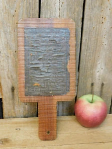 Antique Primitive Wooden School Learning Alphabet Horn Paddle - Folk Art - Picture 1 of 11