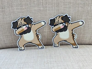 Lot of 2 Patches DOG Dance Iron On Patches Multi Color Embroidery Patches - Picture 1 of 8