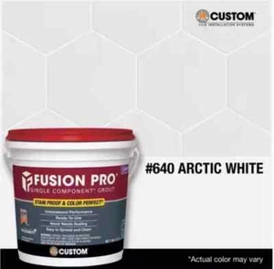 🆕 Lechada a prueba de manchas de un solo componente Fusion Pro # 640 blanco ártico 1 galón - Imagen 1 de 1