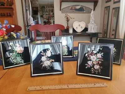 Vintage Kafka Screened Etchings in Handscreened Glass 6" Pictures Set Of 5 EUC  - Image 1 of 4