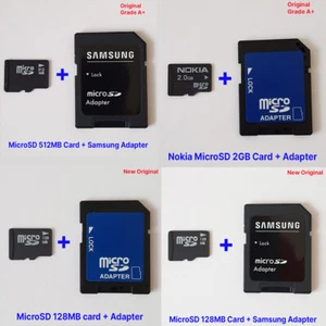 100% Genuine Nokia Samsung MicroSD 128MB 512MB 2GB Memory Card Adapter - Picture 1 of 5