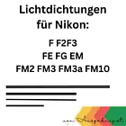 Lichtdichtung für Nikon F3 F2 F FE FG EM FM2 FM3a Light Seal Kit von Ausgeknipst