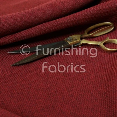 Tela para muebles cortina tapicería tejido canasta texturizado terciopelo suave rojo vino Foto 1 de 4