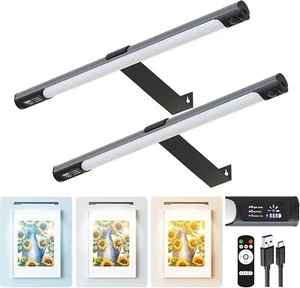 Wireless Picture Lights,14in Rechargeable Art Display Light with 2 Pack Black - Picture 1 of 7