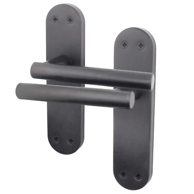 Black Internal Door Handles, Matt Black T-Bar Bathroom, Latch & Key Lock Sets - Image 1 of 4