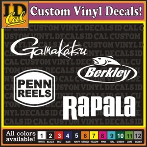 Fishing 4 pk gamakatsu Berkley Rapala Penn car truck window vinyl decal Sticker  - Picture 1 of 1