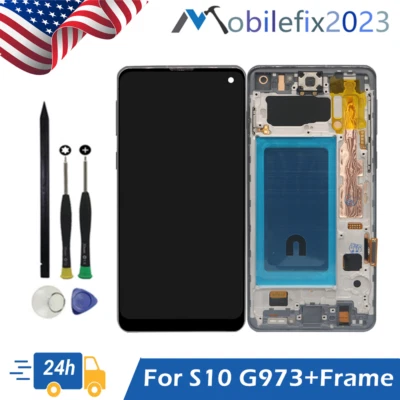 New For Samsung Galaxy S10 SM-G973 LCD Display Touch Screen Digitizer Frame Tool - Image 1 of 4