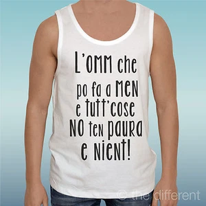 Canotta Man Sentence Gomorra L' Omm Che Po Fa Men & Tutt Cos Gift Idea - Picture 1 of 1