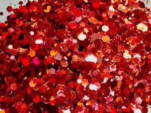 "Fire Fly" Chunky Red Glitter Mix - Picture 1 of 2