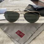 Ray-Ban 58mm Aviator Classic Gold Framed Sunglasses - Green - W/ Case