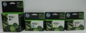 Set 4 NEW Genuine Sealed HP 934XL Black 935XL Color Ink Cartridges 2017-2018 - Picture 1 of 1