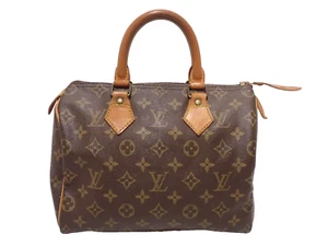 Louis Vuitton Monogram Speedy 25 Purse Bag M41528 Brown Pre-Owned MI874 - Picture 1 of 24