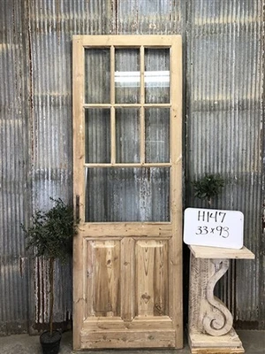 Antigua puerta francesa única (33x93) 7 cristales, diseño europeo H147 Foto 1 de 4