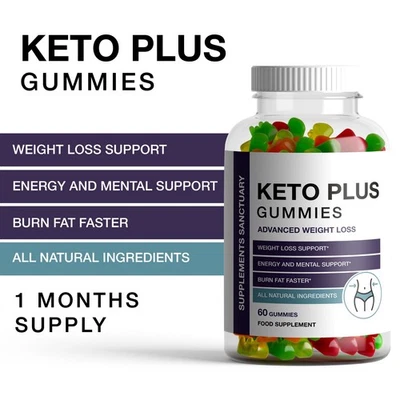 SUPPLEMENTS SANCTUARY Keto Plus Gummies , Advanced Weight Support, 60 Mixed Flavour Gummies