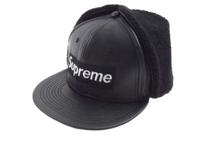 Supreme Leather Earflap Box Logo New Era Size7 1/2 - Picture 1 of 4