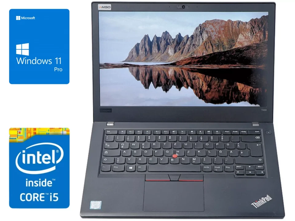 Touch Lenovo ThinkPad T480 i5-8350U 8/16/32GB - 256/512/1024GB SSD FullHD Win 11 - Bild 1 von 4