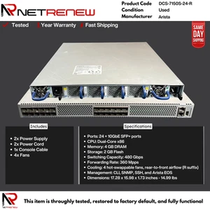 Arista DCS-7150S-24-R 24 Port 10G SFP+ Switch mit Dual Netzteil - Bild 1 von 1