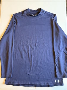 Under Armour Men's Navy Coldgear Compression Mock Long Sleeve Base Layer Top XL - Picture 1 of 7