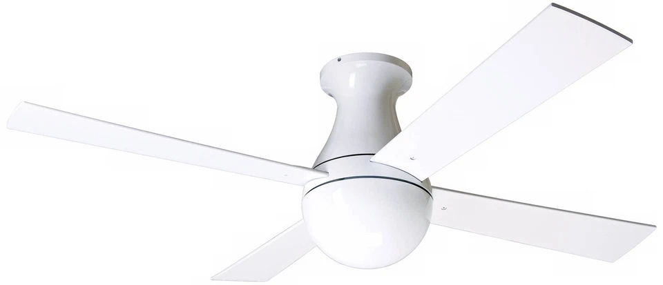 42" Modern Fan Gloss White Ball Hugger Ceiling Fan with Wall Control - Image 1 of 1