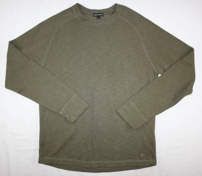 Camisa Banana Republic Para Hombre Pequeña Waffle Térmica Cuello Redondo Verde Foto 1 de 4