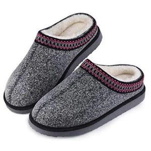 House Bedroom Slippers for Women Indoor and Outdoor with Fuzzy 9-10 Light Black - Picture 1 of 6