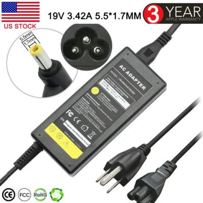 65W 19V 3.42A AC Adapter Charger for Acer Aspire S3 V3 V5 E1 R7 M5 Power Supply - Image 1 of 4