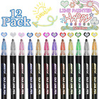12 Pcs Doodle Dazzles Shimmer Marker Set Double Line Outline Pen Metallic NEW