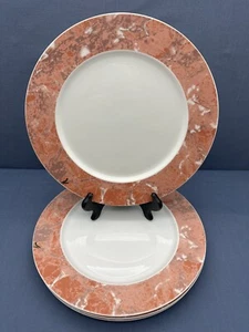 Villeroy & Boch SIENA Salmon Marble 10 1/2" DINNER PLATES Luxembourg SET OF 4 - Picture 1 of 14