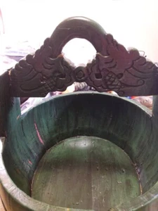 Vintage grüner chinesischer Brunnen Eimer - Bild 1 von 8