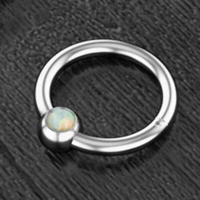 Pendientes caracola Daith anillo nariz bisagras sello quirúrgico clicker tabique ópalo 16G Foto 1 de 4