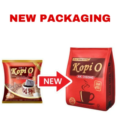 Bolsas de mezcla de café Kopi O Aik Cheong azúcar añadido aroma café 20 sobres x 20 g Foto 1 de 4