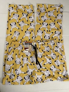 Pokemon Mens Size M (32-34) Graphic Yellow Sleep Pants Pockets & Drawstring - Picture 1 of 4