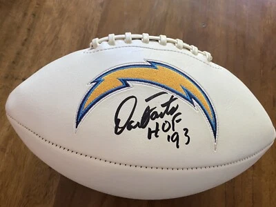 SAN DIEGO CHARGERS DAN FOUTS SIGNED FOOTBALL JSA COA HOF AUTOGRAPH - Image 1 of 2