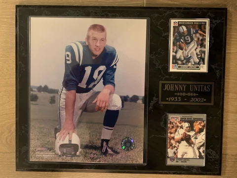 Johnny Unitas Baltimore Colts Plaque Cover