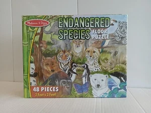 Melissa & Doug Childrens Jigsaw Floor Puzzle Endangered Species Jumbo 48 Pc 2x3' - Picture 1 of 16