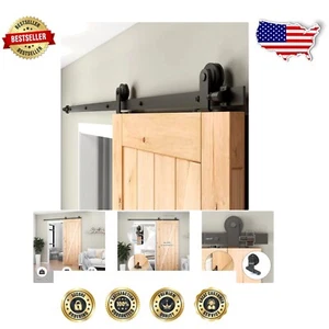 Durable 5FT Barn Door Hardware Kit - Effortless Installation for 30" Door - Picture 1 of 11