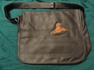 Large Black Shoulder Purse Bag with Embroidered Irish Setter by Northumbria UK - Picture 1 of 6