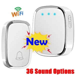 Wireless Waterproof Wall Plug-in Door Bell Cordless Chime Kit HOME OFFICE SCHOOL - Picture 1 of 7