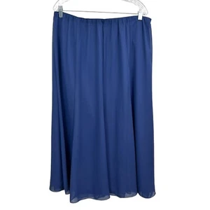 Alex Evenings Womens Maxi Skirt Chiffon Lined Elastic Waist Blue Size 1X - Picture 1 of 5