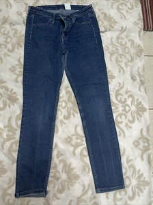 H&M Girls denim skinny regular waist ankle 28 long pants - Picture 1 of 14