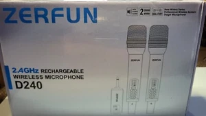 Dual Rechargeable Wireless Microphones, Pro Handheld Cordless Mics System - Picture 1 of 3