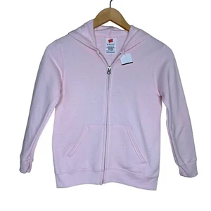 Hanes Zip Up Hoodie Sweatshirt Sweater Pink Pockets Soft NWT Youth Size Small - Picture 1 of 5
